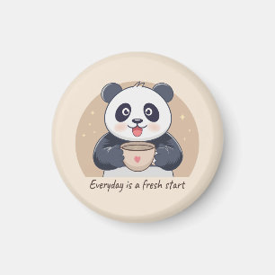 Schattige panda met koffie magneet