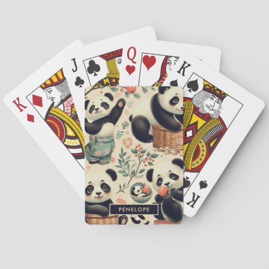 Schattige  Panda naadloos schilderen Pokerkaarten (Achterkant)