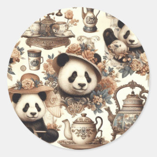 Schattige Panda naadloos schilderen Ronde Sticker