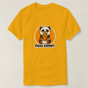 Schattige Panda Pizza Expert Grappige Voedsel Lief T-shirt