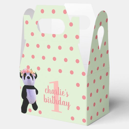 Schattige Panda Polka Dot Verjaardagsfeestje Favor Bedankdoosjes (Geopend)