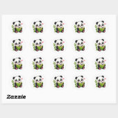 schattige panda ronde sticker (Vel)
