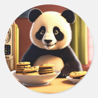 schattige panda ronde sticker