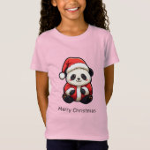 Schattige Panda Sinterklaas Kerstmis T-shirt (Voorkant)