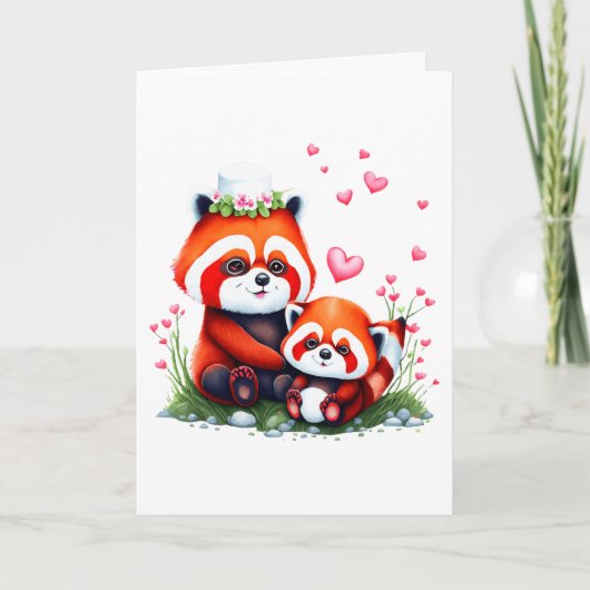 Schattige panda valentine kaart (Voorkant)