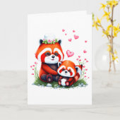 Schattige panda valentine kaart (Gele Bloem)