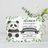 Schattige Panda verjaardagsfeestje | Pandamoniumst Kaart (Staand voorkant)