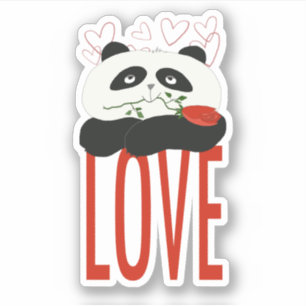 Schattige Panda Verliefd Sticker