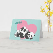 Schattige Pandabeer Babys Moederdag Kaart (Gele Bloem)