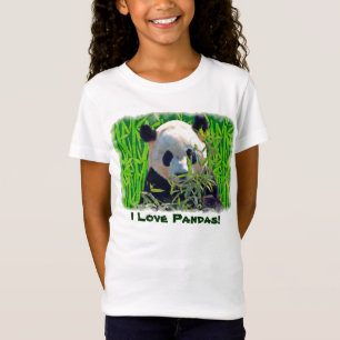 Schattige Pandabeer met smakelijke bamboe bladeren T-shirt