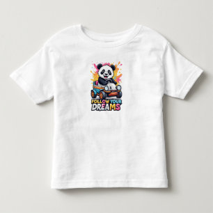 Schattige Pandarijdende Speelgoedauto Met Kleurrij Kinder Shirts