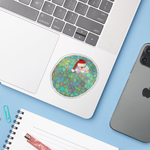 Schattige pangolin met een Santa hat Sticker