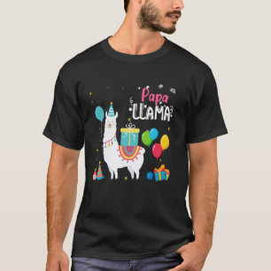 Schattige Papa Lama Verjaardag Meisje Familie Matc T-shirt