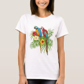 schattige papegaaien op de tak t-shirt (Voorkant)