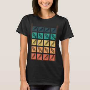 Schattige Papegaaien Papegaai Retro Vintage Papega T-shirt