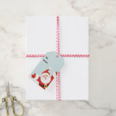 Schattige Papercut Happy Santa Cadeaulabel (Met Touw)