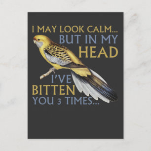 Schattige Parakeet I May Look Calm heeft je 3 keer Briefkaart