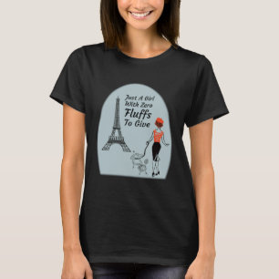 Schattige parijzenaar gewoon een meisje met zero f t-shirt