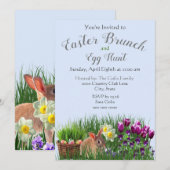 Schattige Pasen Brunch en Eierjacht Familie Kaart (Voorkant / Achterkant)