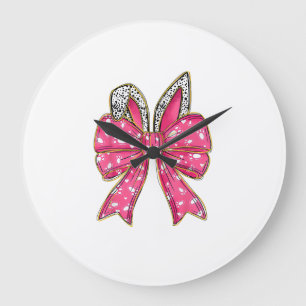 Schattige Pasen Coquette Strik Konijn Konijn Vrouw Grote Klok