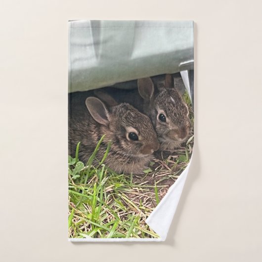 Schattige pasgeboren konijnen handdoek (Handdoek)