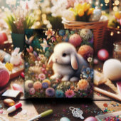 Schattige pastel Baby konijnenbloemen Pasen Feestdagenkaart