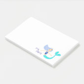 Schattige Pastel Blauwgroene Zeemeermin Prinses  Post-it® Notes (Schuin)