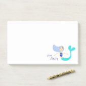Schattige Pastel Blauwgroene Zeemeermin Prinses  Post-it® Notes (Op bureau)