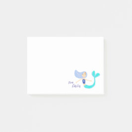 Schattige Pastel Blauwgroene Zeemeermin Prinses  Post-it® Notes
