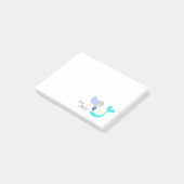 Schattige Pastel Blauwgroene Zeemeermin Prinses Post-it® Notes (Schuin)