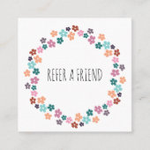 Schattige Pastel Bloemen Haar Stylist Bloemkrans Afsprakenkaartje (Voorkant)