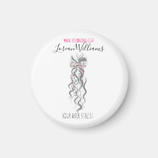 Schattige Pastel Bride Wavy Kapsel Haarsalon Bloem Magneet