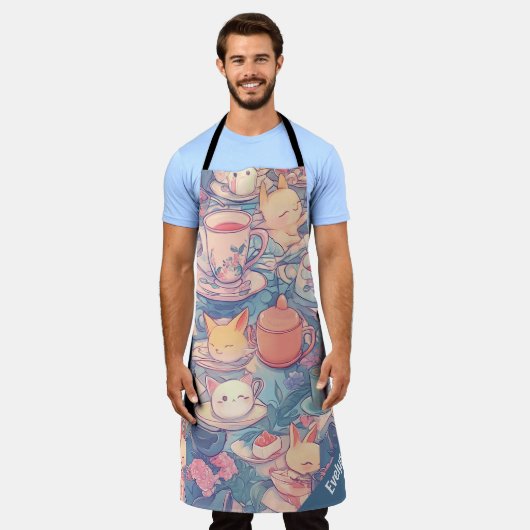 Schattige pastel doedel kunst schort (Gedragen)