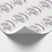 Schattige Pastel Eenhoorn en Sparkly Rainbow Cadeaupapier (Hoek)