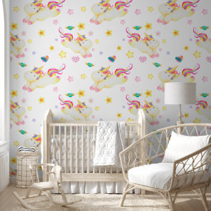 Schattige pastel eenhoornpatroon - Kinder / kinder Behang