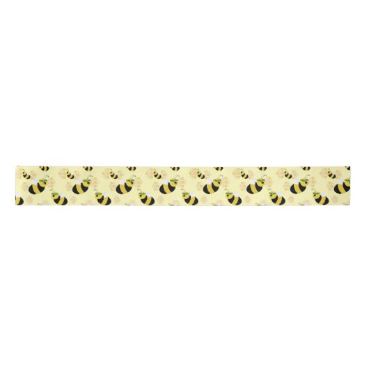 Schattige Pastel Geel Honing Bijen en Honeycomb Ki Lint (Voorkant)