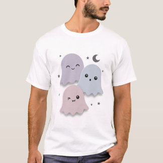 Schattige Pastel Geest Vrienden Halloween T-shirt
