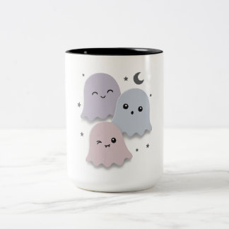 Schattige Pastel Geest Vrienden Halloween Tweekleurige Koffiemok