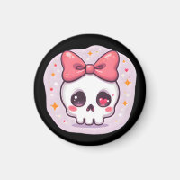 Schattige Pastel Goth Schedel met Strik