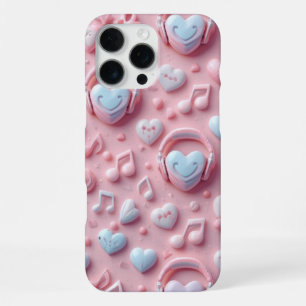Schattige Pastel Hartjes Muzieknoten Voor Muziek L iPhone 16 Pro Max Hoesje