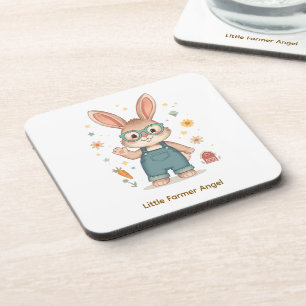 Schattige Pastel Konijn Boer - Decoratie Bier Onderzetter
