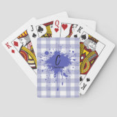 Schattige pastel Navy Gingham Pattern Pokerkaarten (Achterkant)