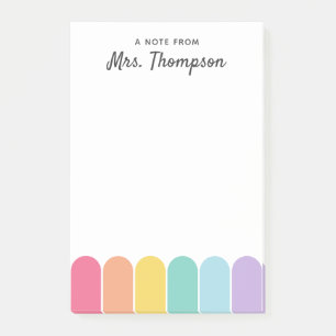 Schattige Pastel Regenboog Boog Persoonlijke Leraa Post-it® Notes