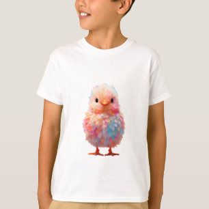 Schattige Pastel Regenboog Fluffy Baby Kuiken Kind T-shirt