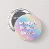 Schattige Pastel Regenboog Sparkle Kids Verjaardag Ronde Button 5,7 Cm (Voorkant /achterkant)