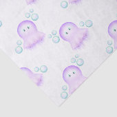 Schattige Pastel Roze Kinder Aquarel Kwallen Tissuepapier (Detail)