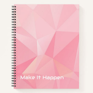 Schattige Pastel Roze Motivatie Maak Het Gebeuren Notitieboek