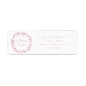 Schattige pastel roze paasretouradres etiket (Voorkant)