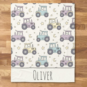 Schattige Pastel Slaap Tractor Fleece Deken