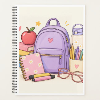 Schattige Pastel Terug Naar School Schoolbenodigdh Planner